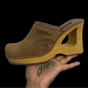 Rare Vintage Splash Y2K Square Toe Platform Clogs